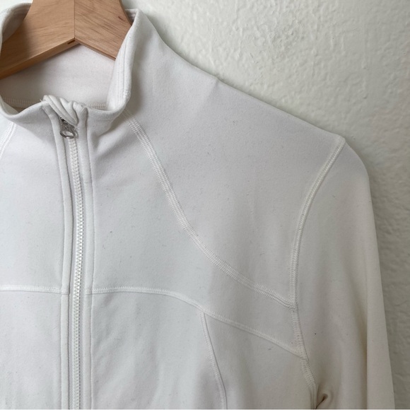 Lululemon White Half Zip Kangaroo Pocket Jacket, Size 12 - Picture 2 of 10